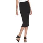 Women's Jennifer Lopez Ribbed Pencil Skirt, Size: Xs, Black