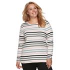 Plus Size Croft & Barrow&reg; Crewneck Tee, Women's, Size: 1xl, Natural