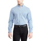 Big & Tall Chaps Regular-fit Plaid Easy-care Stretch Button-down Shirt, Men's, Size: L Tall, Blue