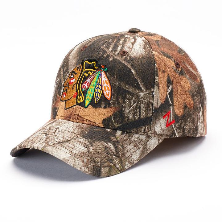 Adult Zephyr Chicago Blackhawks Staple Camo Snapback Cap, Multicolor