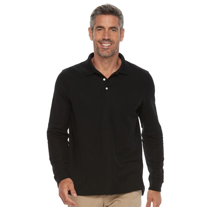 Men's Croft & Barrow&reg; Classic-fit Stretch Pique Polo, Size: Medium, Black