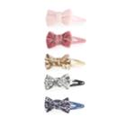 Girls 4-8 Carter's 5-pack Glitter & Velvet Bow Hair Clips, Multicolor