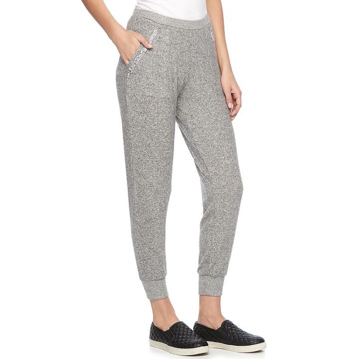 Women's Juicy Couture Embellished Jogger Pants, Size: Xl, Med Grey