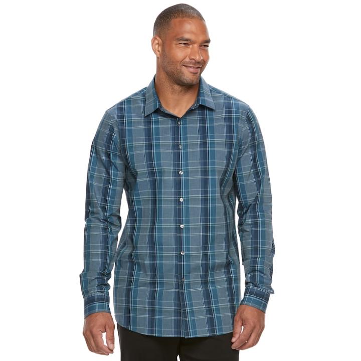 Big & Tall Apt. 9&reg; Premier Flex Modern-fit Stretch Button-down Shirt, Men's, Size: 3xb, Turquoise/blue (turq/aqua)