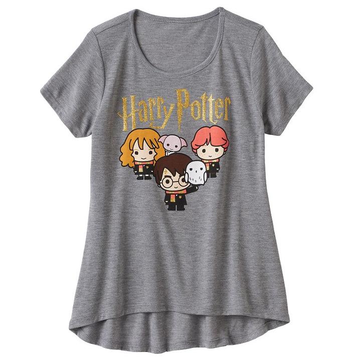 Girls 7-16 Harry Potter, Hermione Granger & Ron Weasle Group Tee, Girl's, Size: Small, Med Grey