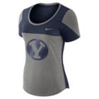 Women's Nike Byu Cougars Enzyme-washed Colorblock Tee, Size: Xl, Dark Grey
