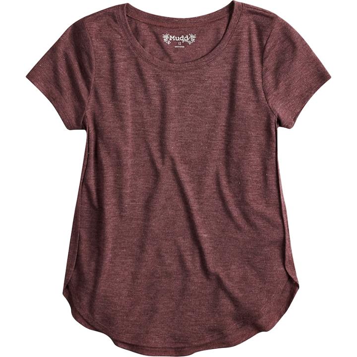 Plus Size Girls 7-16 Mudd&reg; Tulip Hem Tee, Size: 18 1/2, Drk Purple