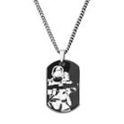 Star Wars: Episode Vii The Force Awakens Men's Stainless Steel Stormtrooper Dog Tag Necklace, Size: 22, Grey