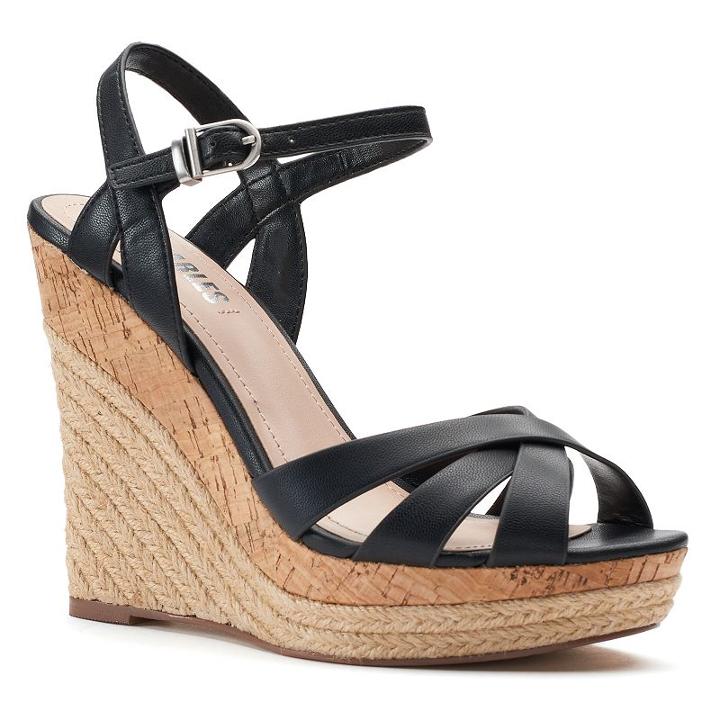 Style Charles By Charles David Adel Women's Espadrille Wedge Sandals, Size: 9.5, Black