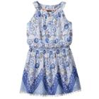 Girls 7-16 My Michelle Patterned Pom-pom Trim Dress, Girl's, Size: 7, White Oth