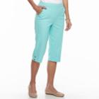 Petite Croft & Barrow&reg; Snap-hem Capris, Women's, Size: 6 Petite, Med Blue