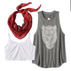 Girls 7-16 Miss Chievous Crochet Lace Applique Tank Top, Bralette & Bandana Scarf Set, Girl's, Size: Small, Ovrfl Oth