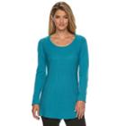 Women's Napa Valley Pointelle Scoopneck Sweater, Size: Medium, Turquoise/blue (turq/aqua)
