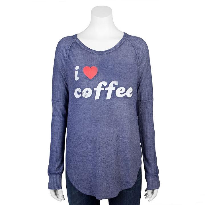 Juniors' Grayson Threads Long Sleeve Raglan Graphic Tee, Girl's, Size: Small, Blue (navy)