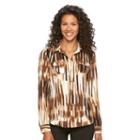 Women's Dana Buchman Roll-tab Camp Shirt, Size: Large, Med Beige