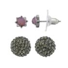 Simply Vera Vera Wang Fireball & Square Nickel Free Stud Earring Set, Women's, Lt Purple