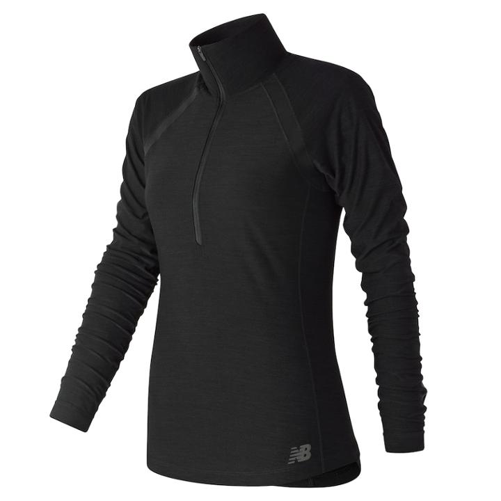 Women's New Balance Anticipate Half Zip Top, Size: Medium, Black