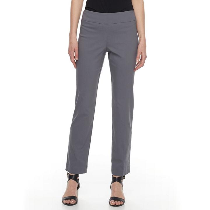 Women's Dana Buchman Slimming Pull-on Pants, Size: Xl, Dark Grey
