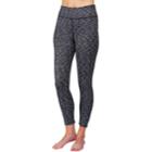 Women's Spalding Niagra Jacquard High-waisted Ankle Leggings, Size: Large, Grey (charcoal)