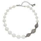 Simply Vera Vera Wang Asymmetrical Simulated Pearl Necklace, Women's, White