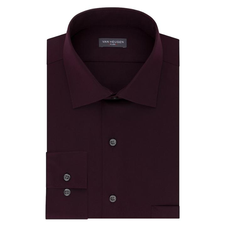 Big & Tall Van Heusen Flex Collar Spread-collar Dress Shirt, Men's, Size: 22 35/6t, Dark Red