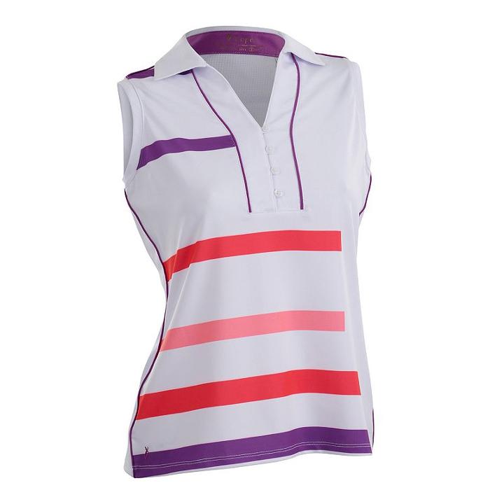 Women's Nancy Lopez Blast Sleeveless Golf Polo, Size: Medium, White