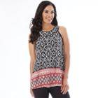 Women's Apt. 9 Printed Mandarin Swing Tank Top, Size: Xlrg Av/rg, Ovrfl Oth