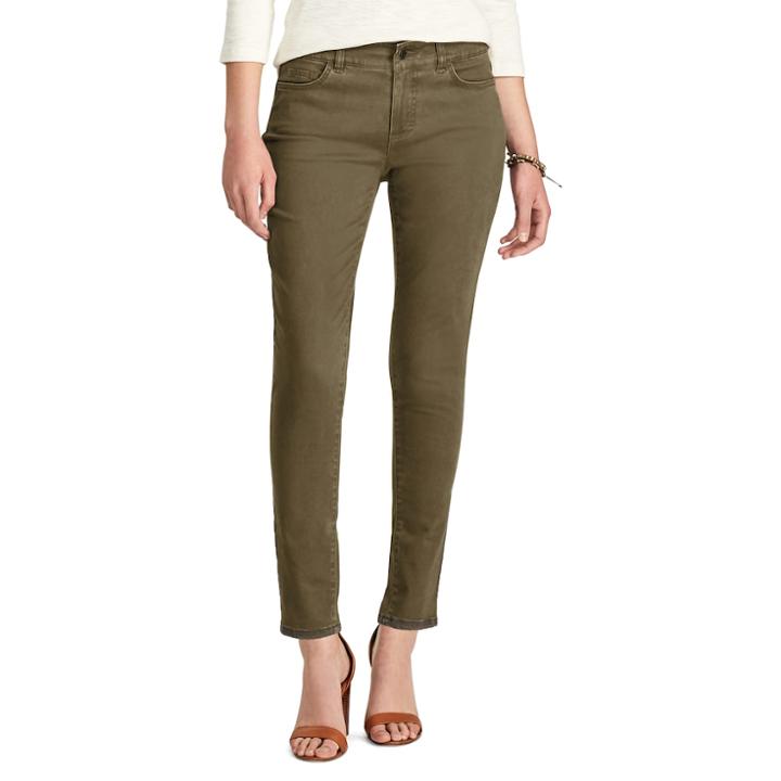 Women's Chaps 4-way Stretch Pants, Size: 6, Brown
