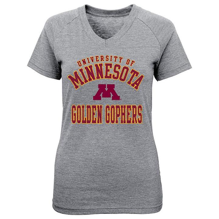 Girls 7-16 Minnesota Golden Gophers University Stack Tee, Girl's, Size: S(7-8), Grey