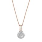 14k Rose Gold Over Silver 1/4 Carat T.w. Diamond Tiered Halo Pendant, Women's, Size: 18, White