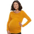 Maternity A:glow Ruched Scoopneck Tee, Women's, Size: Xl-mat, Drk Orange