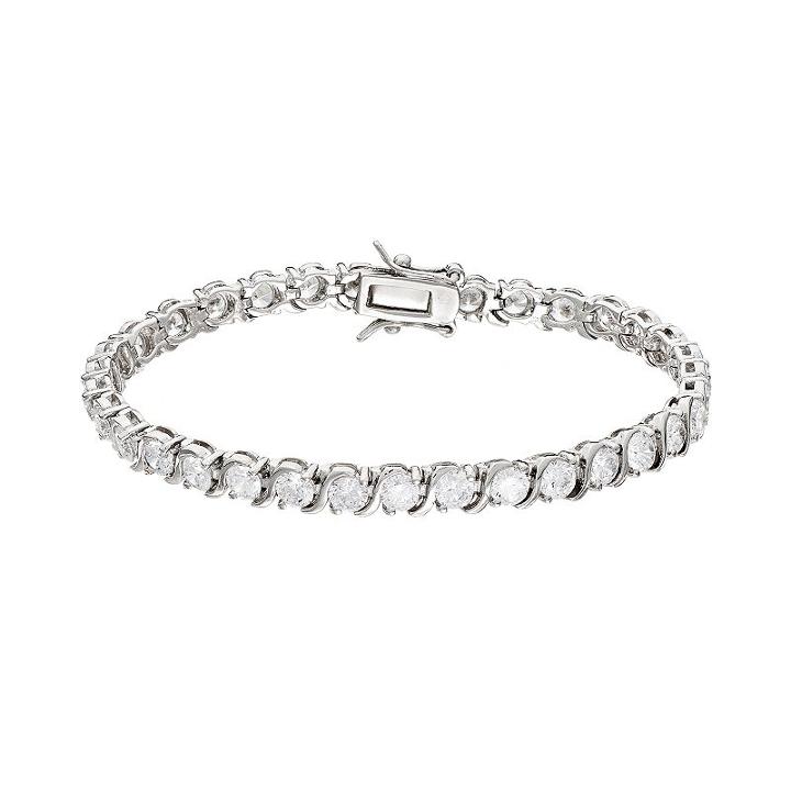 Brilliant Couture Cubic Zirconia Tennis Bracelet, Women's, White