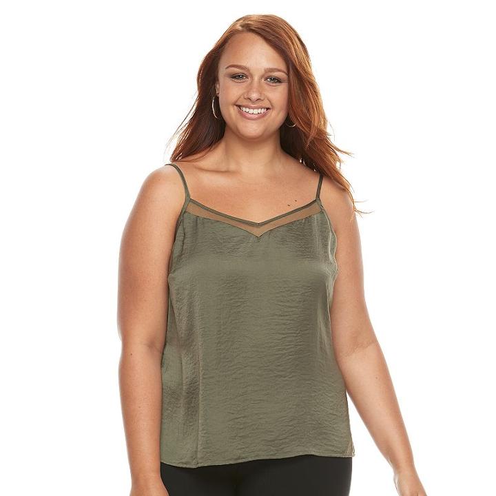 Plus Size Apt. 9&reg; Mesh Camisole, Women's, Size: 2xl, Green