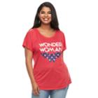 Juniors' Plus Size Dc Comics Wonder Woman Americana Tee, Size: 3xl, Brt Red