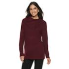 Women's Apt. 9&reg; Cozy Asymmetrical Mockneck Tunic Sweater, Size: Xl, Dark Red