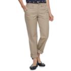 Women's Croft & Barrow&reg; Convertible Twill Pants, Size: 8, Med Grey