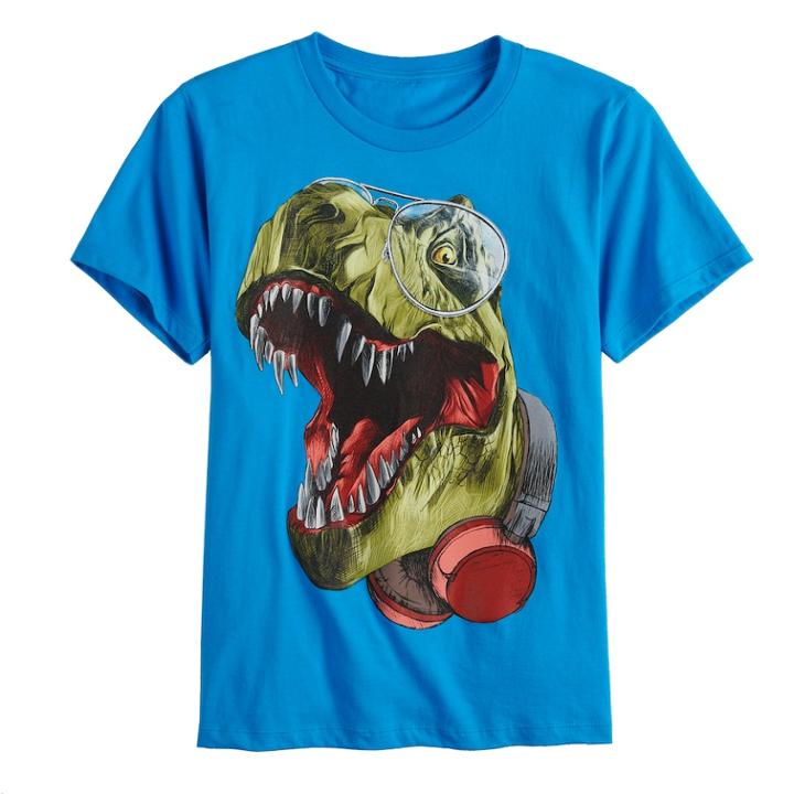 Boys 8-20 T-rex Tee, Size: Small, Turquoise/blue (turq/aqua)