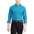 Men's Chaps Regular-fit Stretch Easy-care Button-down Shirt, Size: Large, Turquoise/blue (turq/aqua)