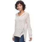 Juniors' Mudd&reg; Cut-out V-neck Sweater, Teens, Size: Small, Light Pink