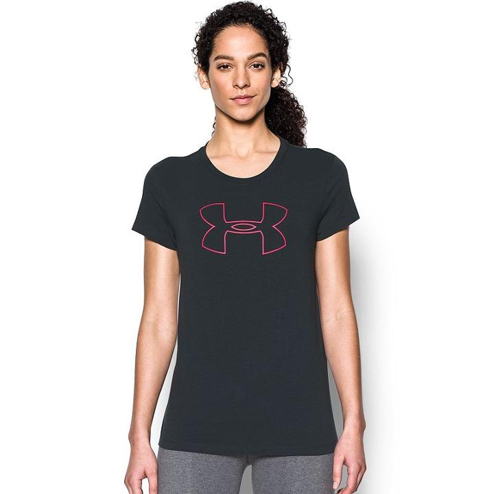 Women's Under Armour Big Logo Short Sleeve Graphic Tee, Size: Small, Grey (charcoal)