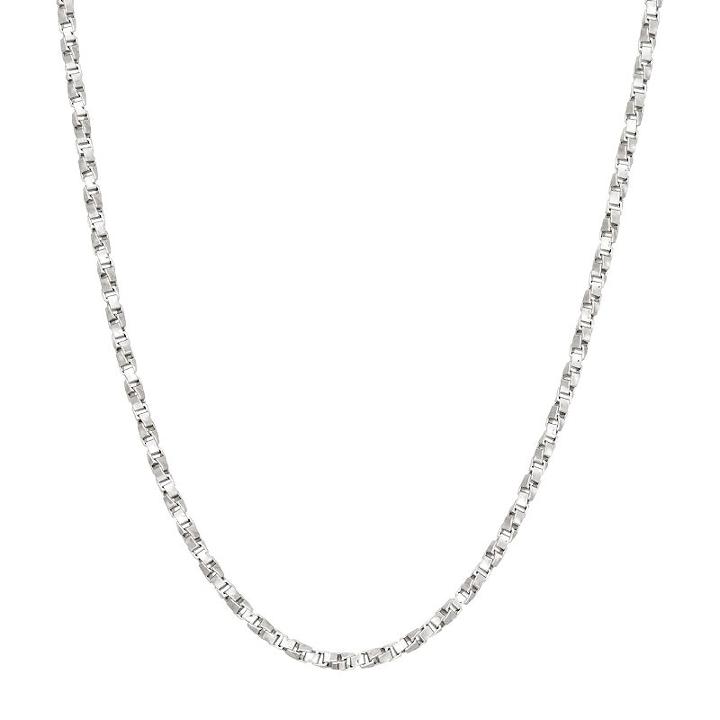 Sterling Silver Box Chain Necklace, Women's, Size: 18, Grey