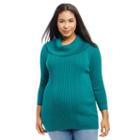 Plus Size Maternity Oh Baby By Motherhood&trade; Ribbed Cowlneck Sweater, Women's, Size: 2xl, Green Oth