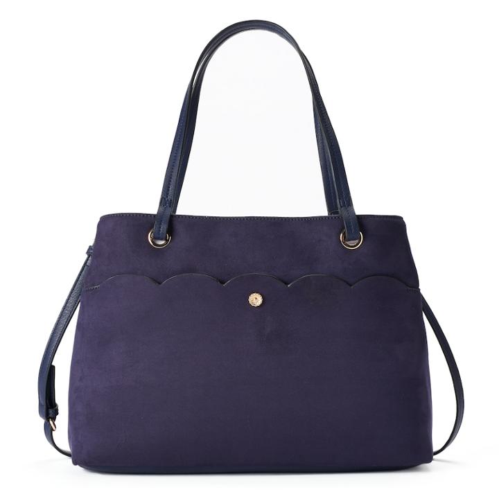 Lc Lauren Conrad Ciel Scalloped Tote, Women's, Blue (navy)