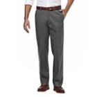 Men's Haggar Premium No Iron Khaki Stretch Straight-fit Flat-front Pants, Size: 34x29, Dark Grey