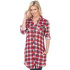 Women's White Mark Plaid Tunic, Size: Medium, Med Red