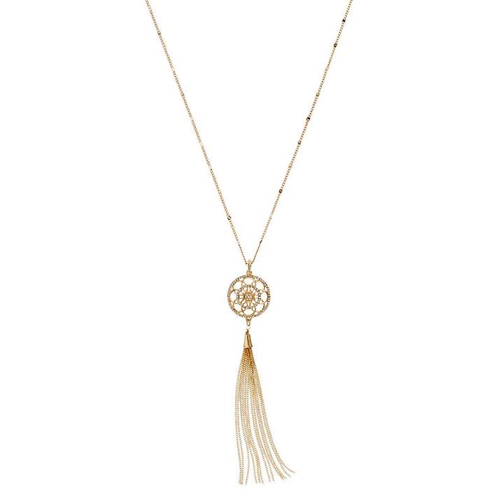 Lc Lauren Conrad Long Medallion Tassel Pendant Necklace, Women's, Gold