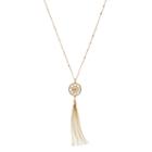 Lc Lauren Conrad Long Medallion Tassel Pendant Necklace, Women's, Gold