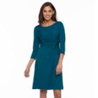 Women's Dana Buchman Printed Knot-front Dress, Size: Large, Dark Blue