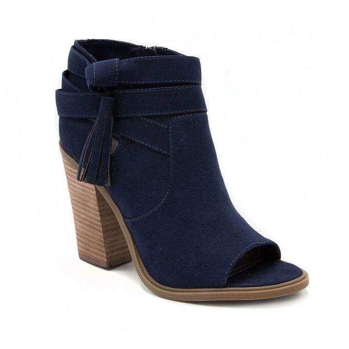 Rampage Promise Women's Peep Toe Ankle Boots, Size: 8, Blue