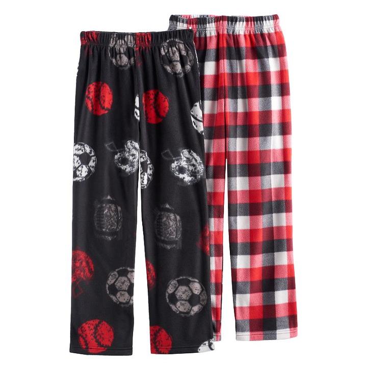 Boys 6-18 Cuddl Duds 2-pack Sports Plaid Lounge Pants, Size: 6-7, Oxford